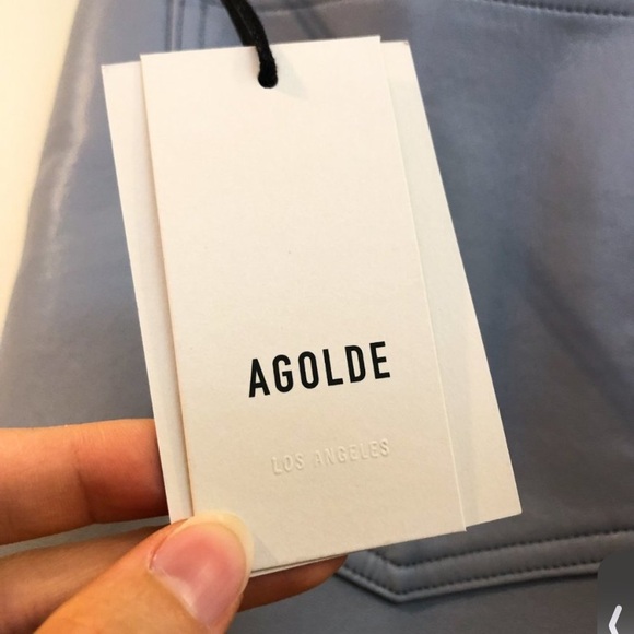 AGOLDE 90's Pinch Marlin Blue Classic Recycled Leather Straight Leg Pants 31 NWT - Picture 6 of 11